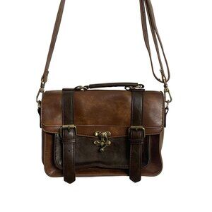 Ecosusi Brown Leather Crossbody Messenger Bag Adjustable Strap